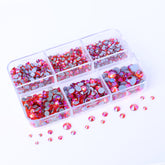 Mixed Sizes 6 Grid Box Orange AB Glass HotFix Rhinestones For Clothing DIY WholesaleRhinestone